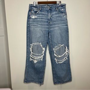 American Eagle women’s size 16 short curvy super high-rise baggy straight jeans